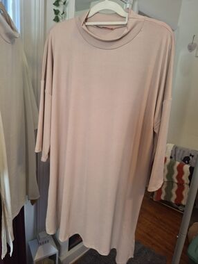 Mock Neck Micro-rib Tunic Top